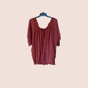 Reddish Orange blouse with matching camisole